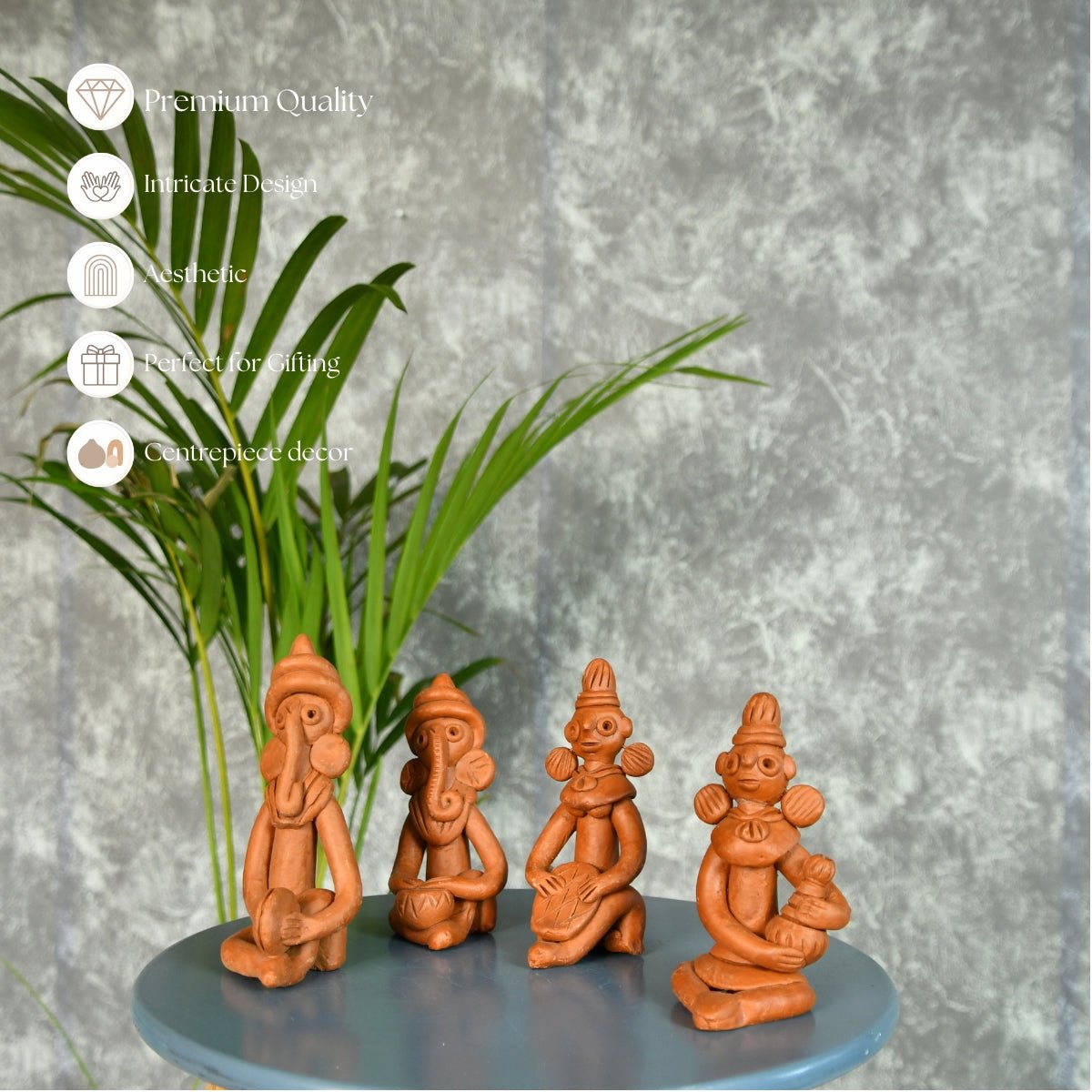 Sowpeace Terracotta Tribal Figurine Set: Artisan Tabletop Decor - Sowpeace - New Arrivals - Tabletop