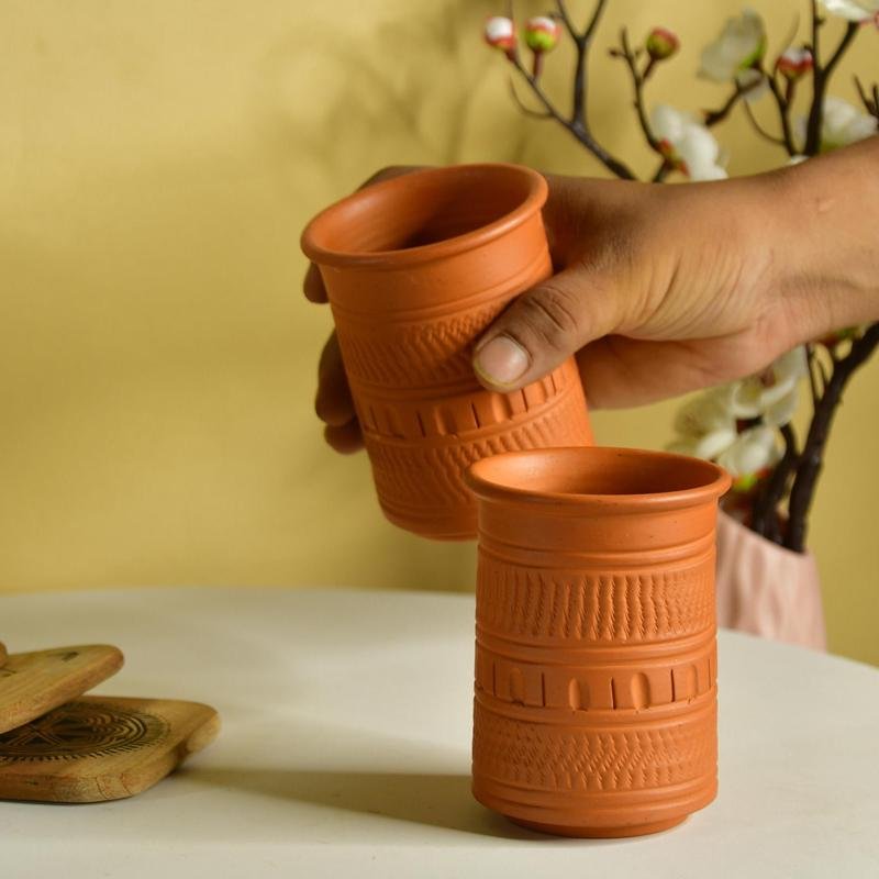 Sowpeace Terracotta Water Glass: Artful, Functional Home & Kitchenware