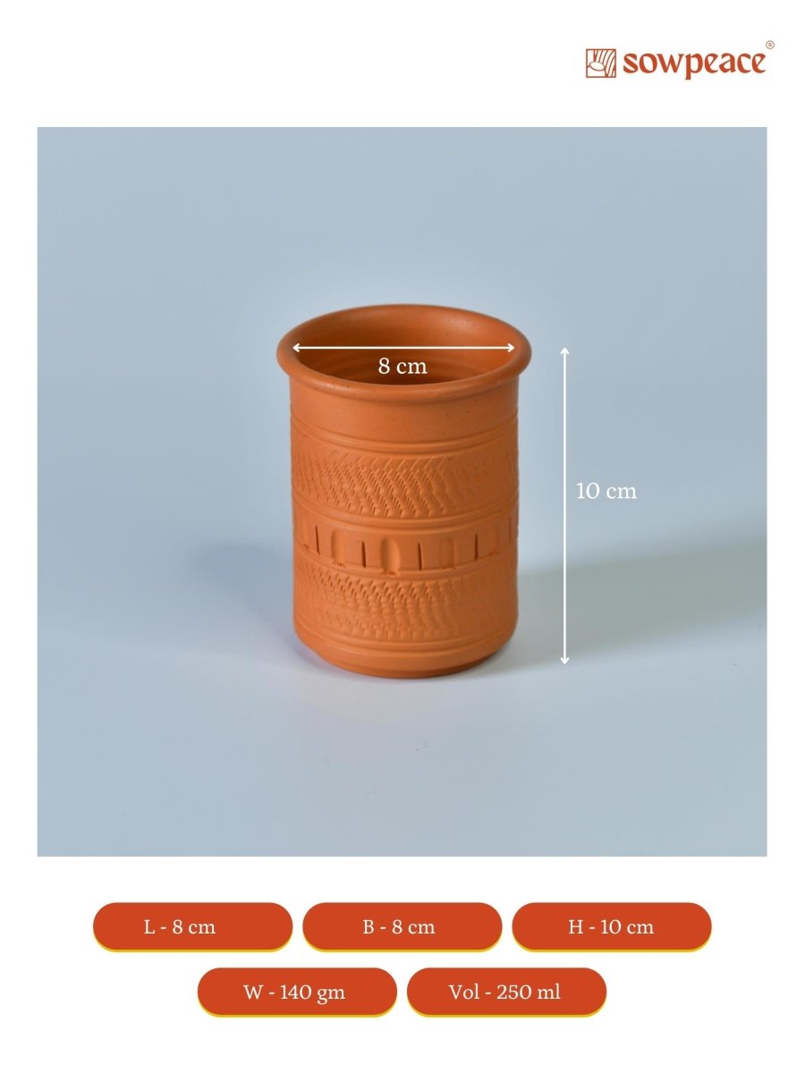 Sowpeace Terracotta Water Glass: Artful, Functional Home & Kitchenware