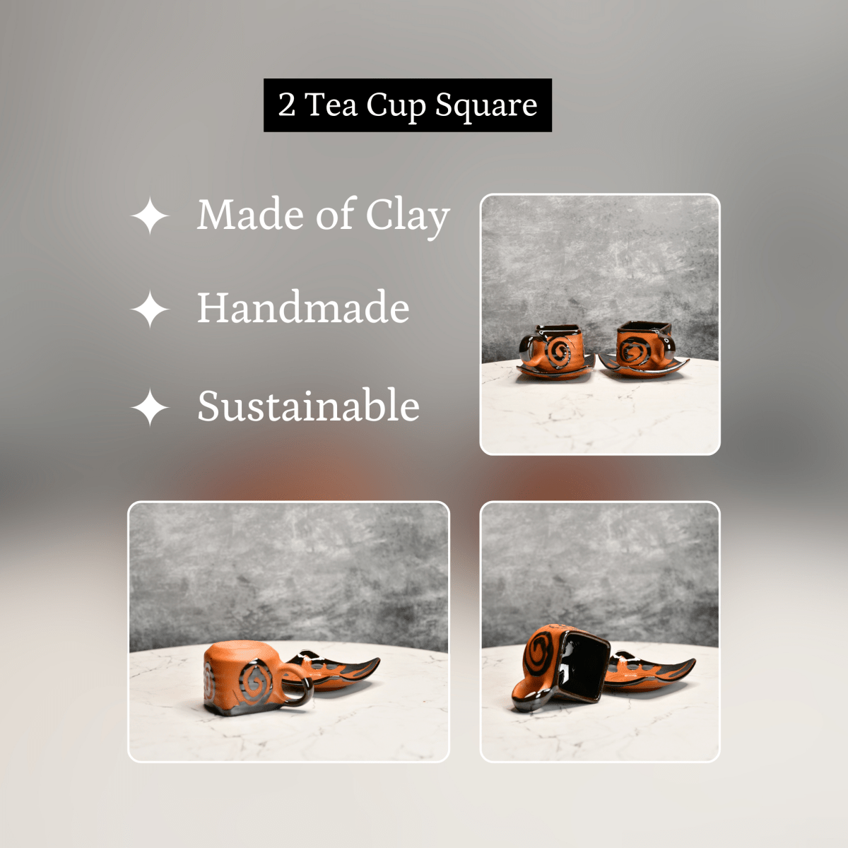 Sowpeace The Saucer Story (Set of 2) | Handcrafted Terracotta Tea & Coffee Saucers for Gifting & Daily Use - Sowpeace - 
