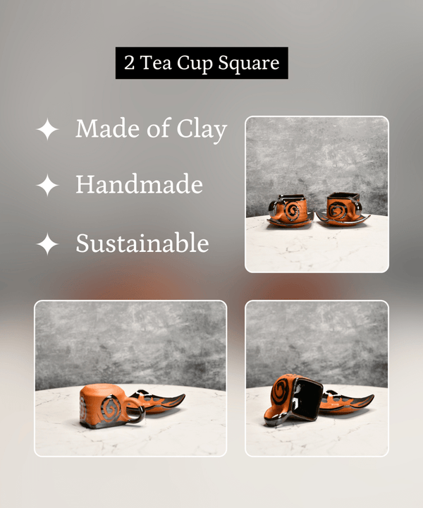 Sowpeace The Saucer Story (Set of 2) | Handcrafted Terracotta Tea & Coffee Saucers for Gifting & Daily Use — image 4