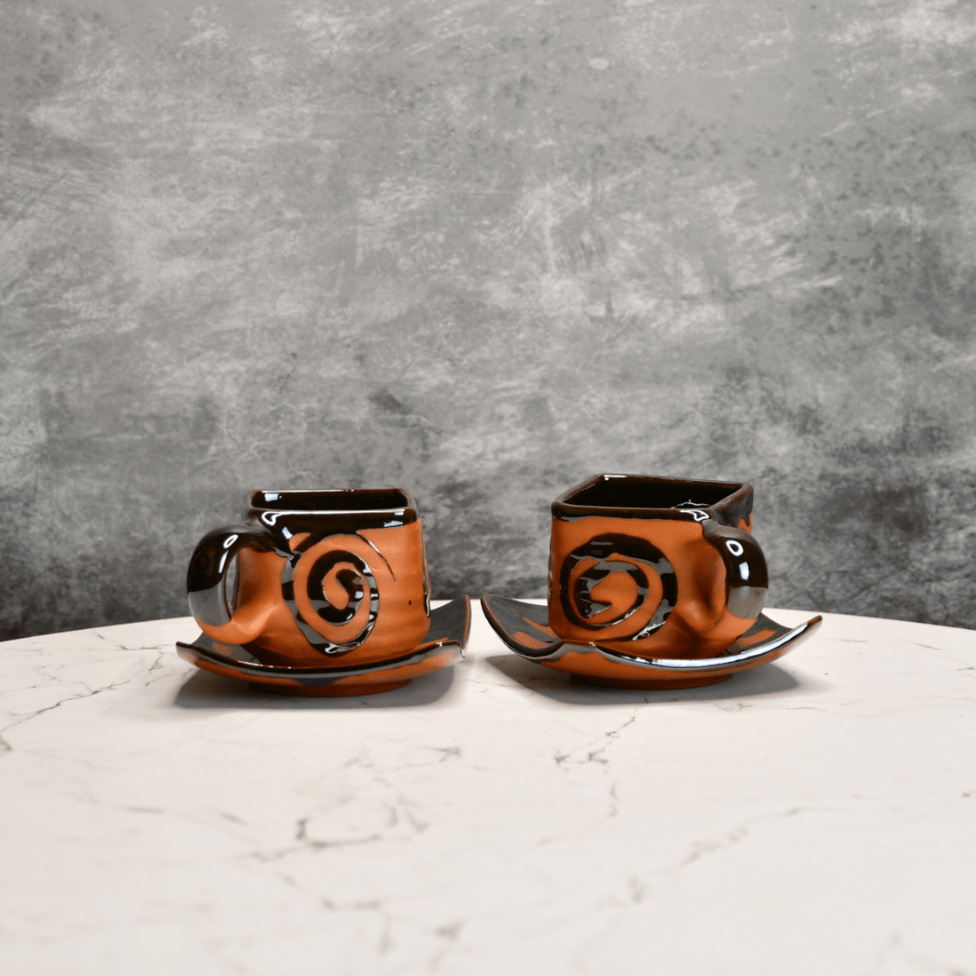 Sowpeace The Saucer Story (Set of 2) | Handcrafted Terracotta Tea & Coffee Saucers for Gifting & Daily Use - Sowpeace - 