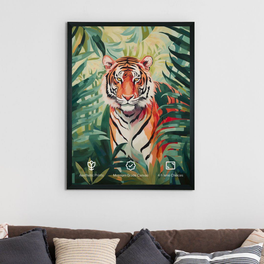 Sowpeace Tiger Canvas Wall Art: Premium Home Decor Print with Frame -Wall painting-Chitran by sowpeace-Sowpeace Tiger Canvas Wall Art: Premium Home Decor Print with Frame-CH-WRT-LT1-Sowpeace