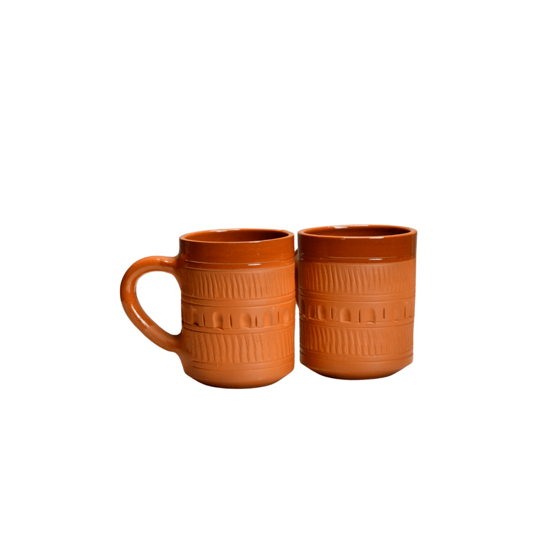 Sowpeace Traditional Terracotta Coffee Mugs (Set of 2) | Handcrafted Brown Tea & Coffee Cups for Gifting & Daily Use – view 8