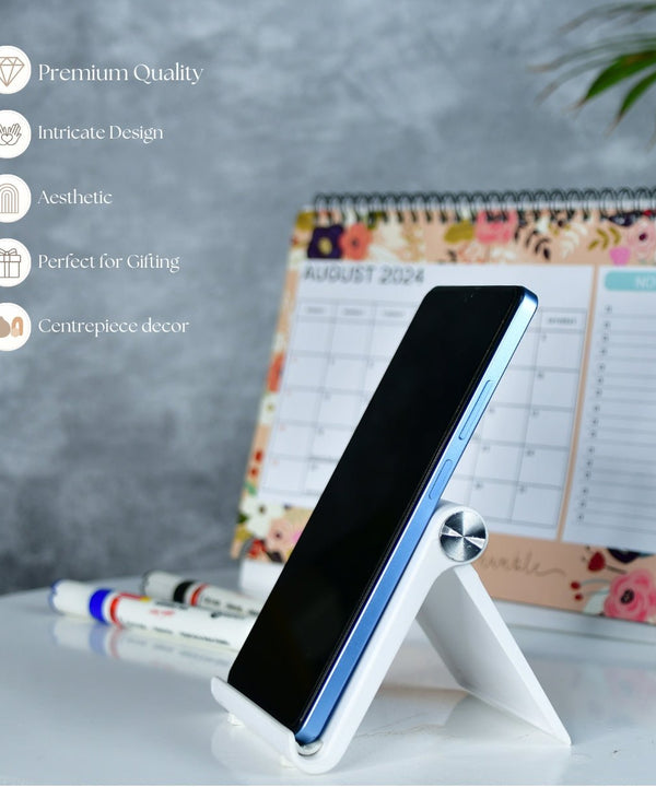 Sowpeace Trendy Adjustable Silver Tablet Stand with White Hinges — image 3