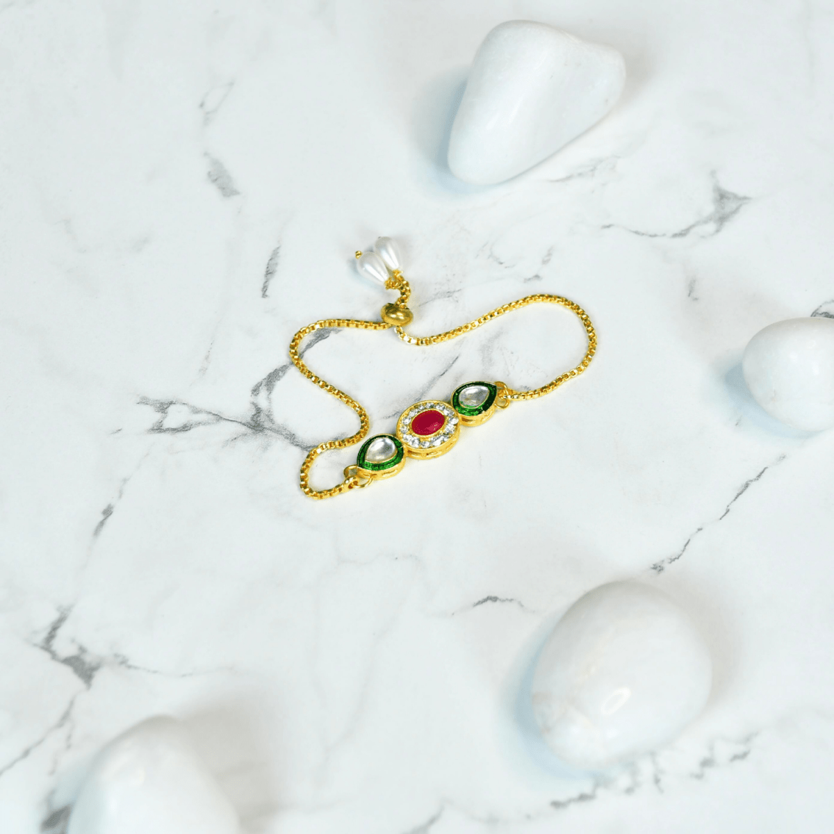 Sowpeace Triple Stone Accent Bracelet | Elegant Stainless Steel One‑Size Adjustable Jewelry for Women & Men