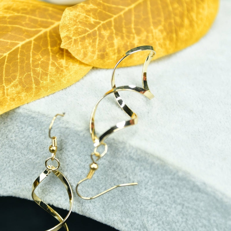Sowpeace Twisted Gold Stainless Steel Earring Threads | Elegant One‑Size Lightweight Jewelry for Women & Daily Wear – view 2