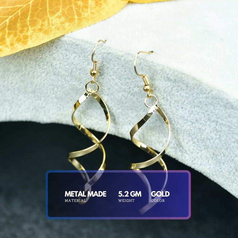 Sowpeace Twisted Gold Stainless Steel Earring Threads | Elegant One‑Size Lightweight Jewelry for Women & Daily Wear – view 3