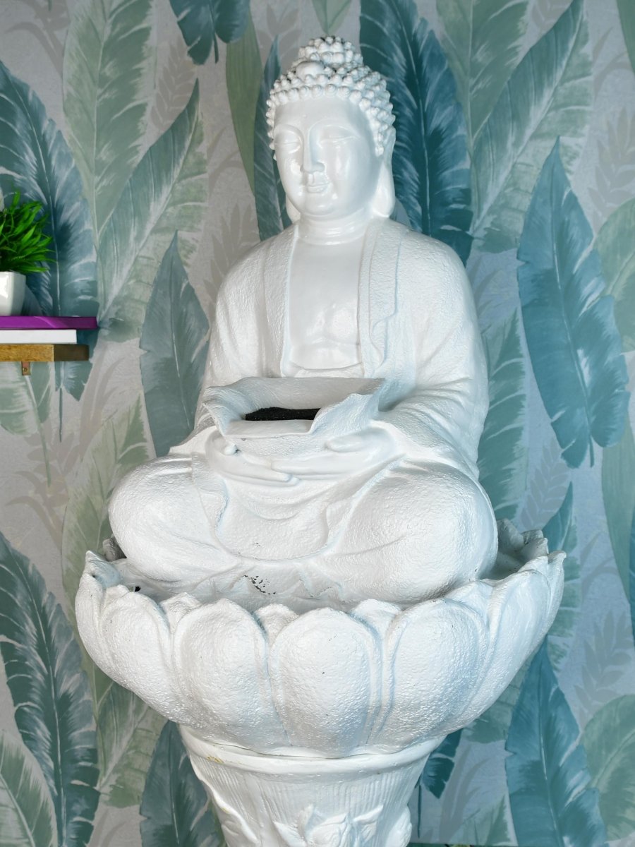 Sowpeace White Buddha Water Fountain – Elegant Buddha Sitting Waterfall for Tranquil Home Decor & Gifts - Tabletop - Sowpeace - Sowpeace White Buddha Water Fountain – Elegant Buddha Sitting Waterfall for Tranquil Home Decor & Gifts - RES - BW - FT - Sowpeace