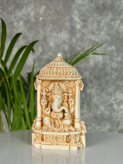 Sowpeace White Ganesh Terracotta Tabletop Art Decor