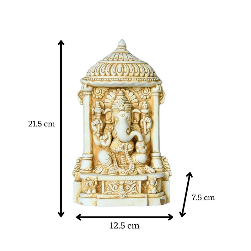 Sowpeace White Ganesh Terracotta Tabletop Art Decor