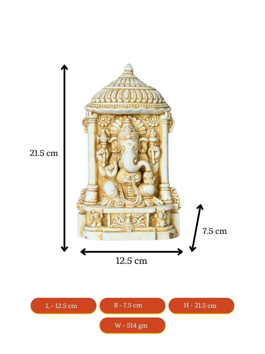 Sowpeace White Ganesh Terracotta Tabletop Art Decor