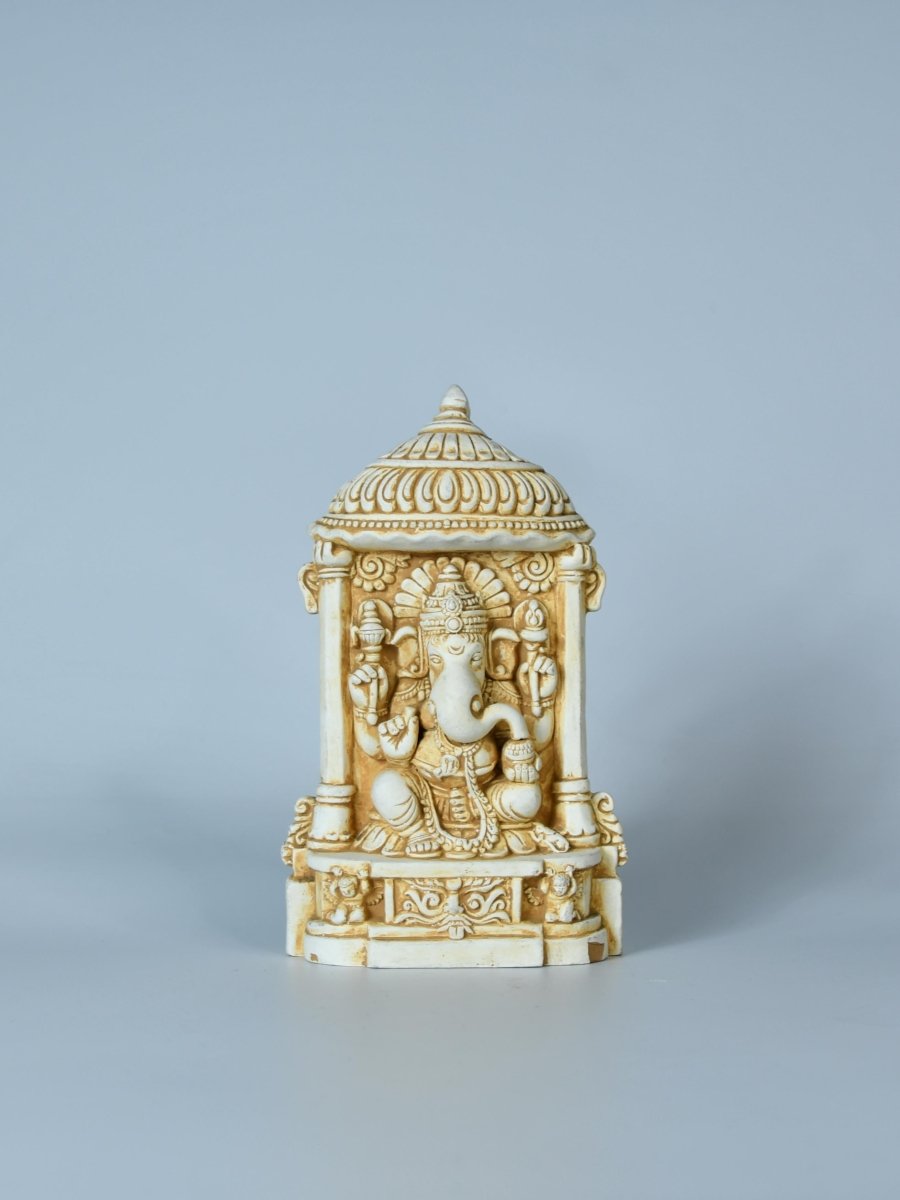 Sowpeace White Ganesh Terracotta Tabletop Art Decor