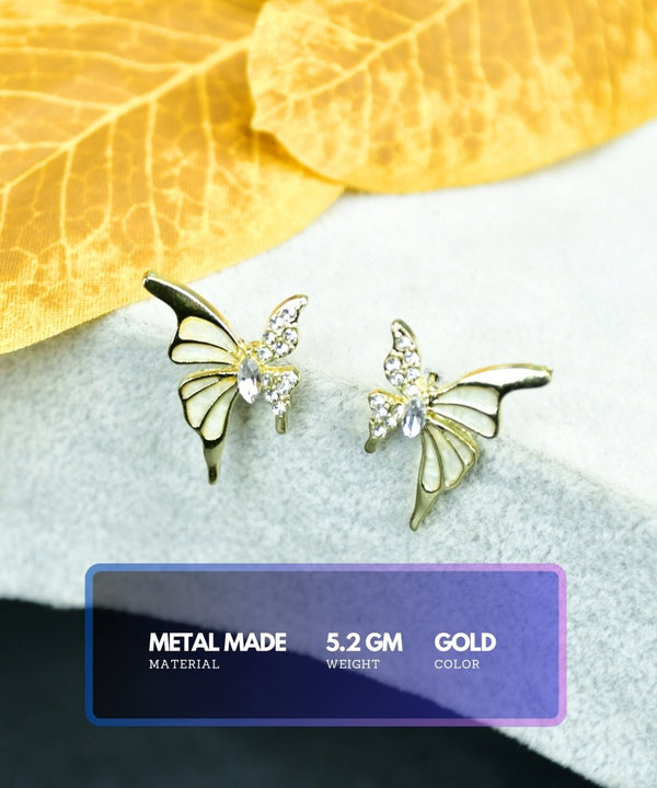 Sowpeace White Gold Stainless Steel Butterfly Earrings | Elegant One‑Size Lightweight Jewelry for Women & Daily Wear — image 3