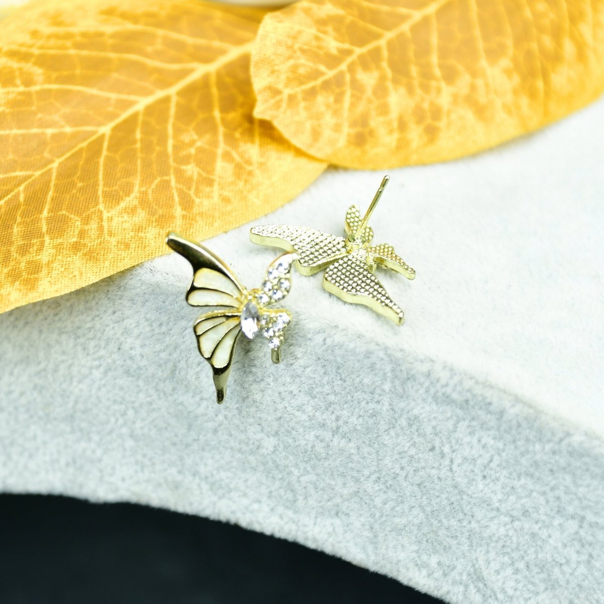Sowpeace White Gold Stainless Steel Butterfly Earrings | Elegant One‑Size Lightweight Jewelry for Women & Daily Wear - Sowpeace - 