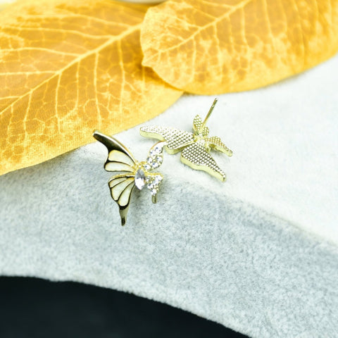 Sowpeace White Gold Stainless Steel Butterfly Earrings | Elegant One‑Size Lightweight Jewelry for Women & Daily Wear