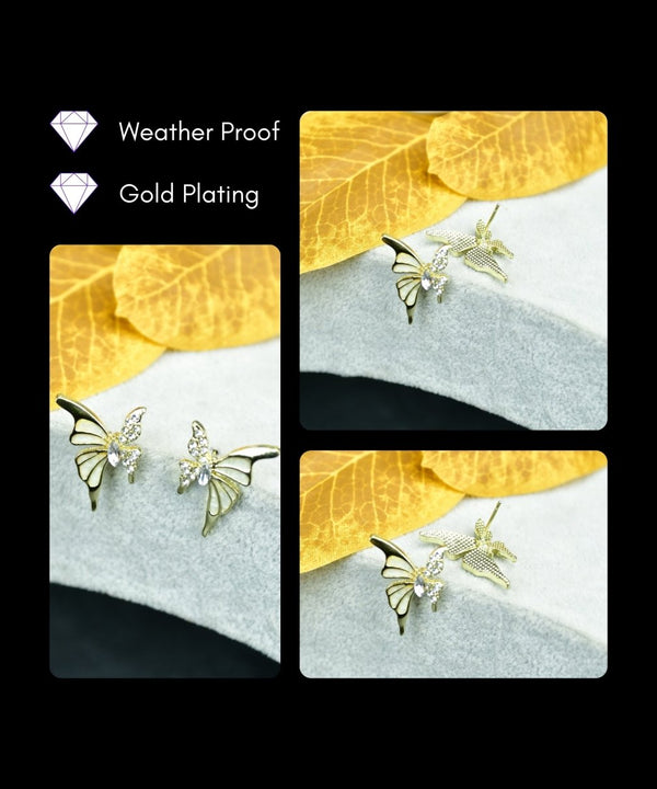 Sowpeace White Gold Stainless Steel Butterfly Earrings | Elegant One‑Size Lightweight Jewelry for Women & Daily Wear — image 4