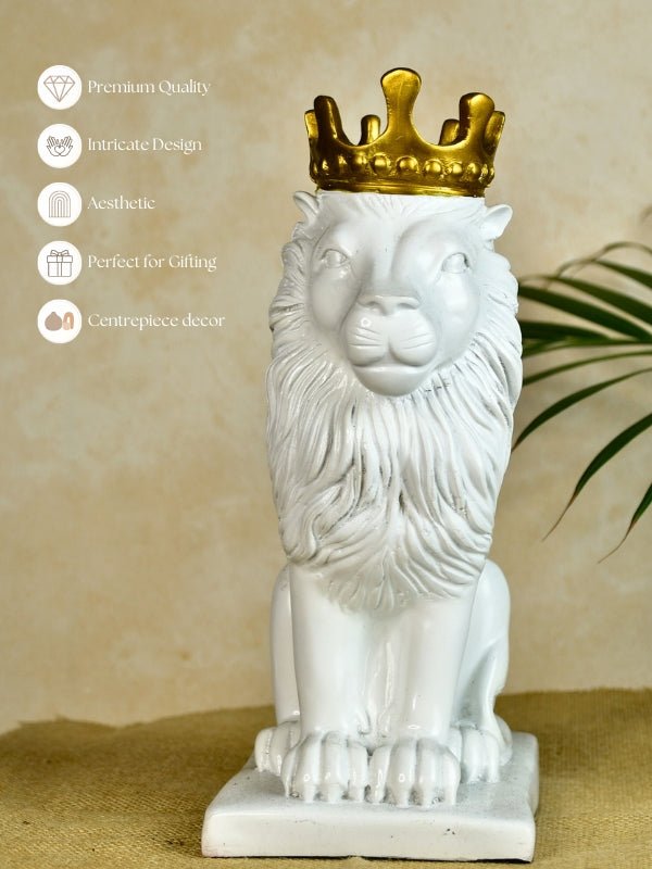 Sowpeace White Lion Showpiece