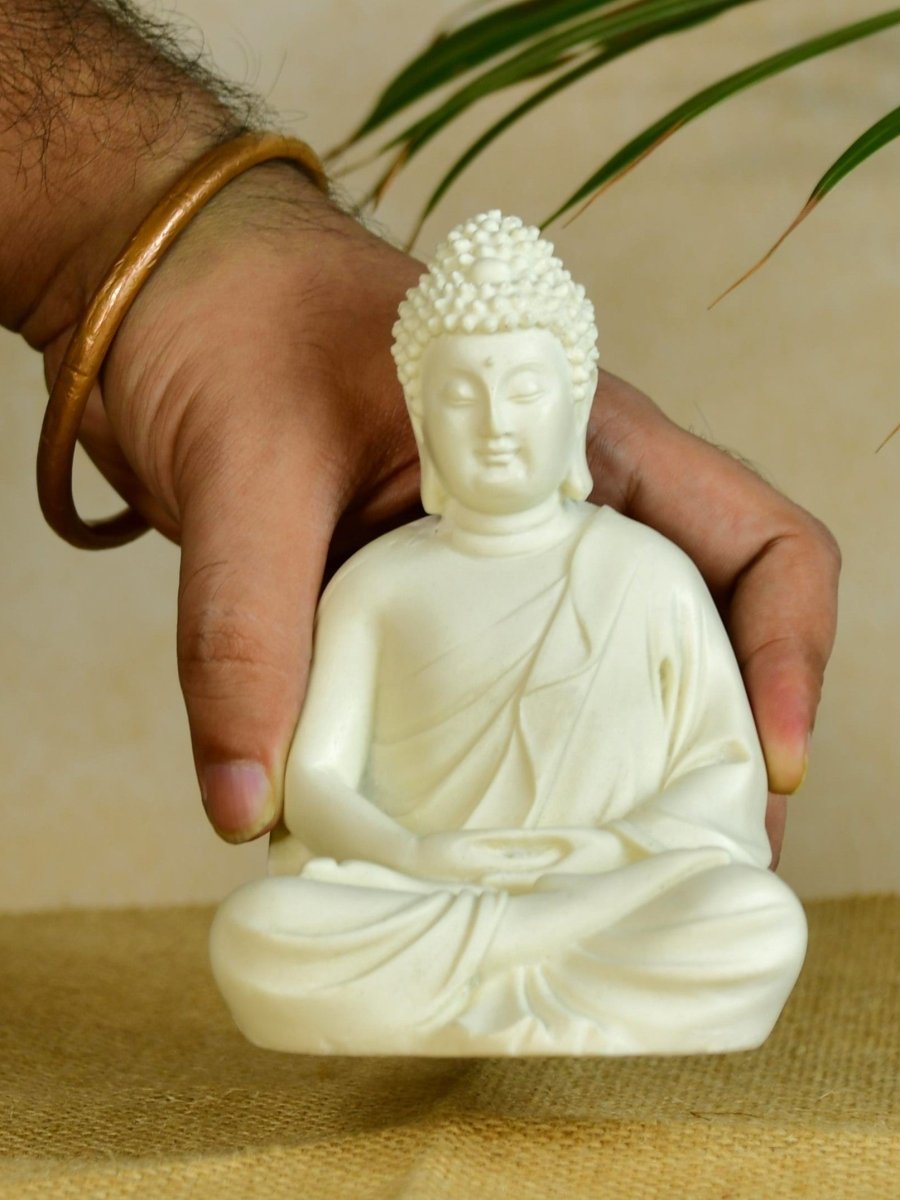 Sowpeace White Resin Buddha - Decor - Sowpeace - Sowpeace White Resin Buddha - RES - RMBW - TT - Sowpeace