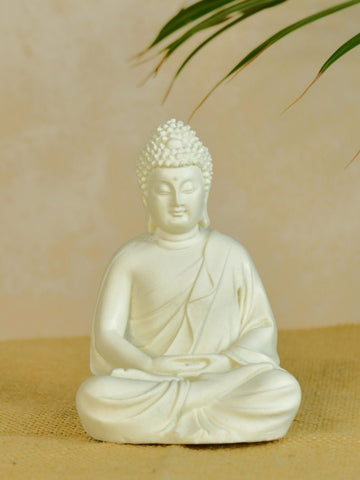 Sowpeace White Resin Buddha - Decor - Sowpeace - Sowpeace White Resin Buddha - RES - RMBW - TT - Sowpeace