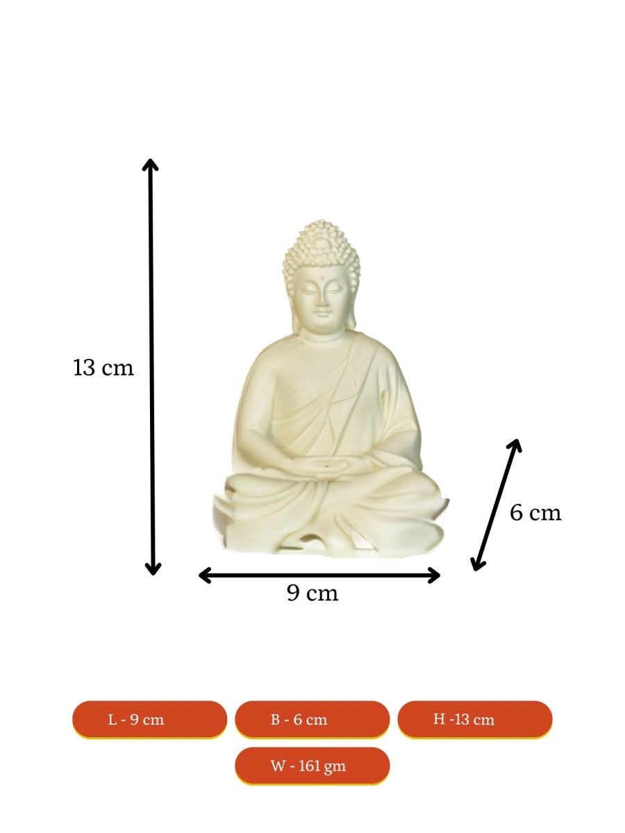 Sowpeace White Resin Buddha - Decor - Sowpeace - Sowpeace White Resin Buddha - RES - RMBW - TT - Sowpeace