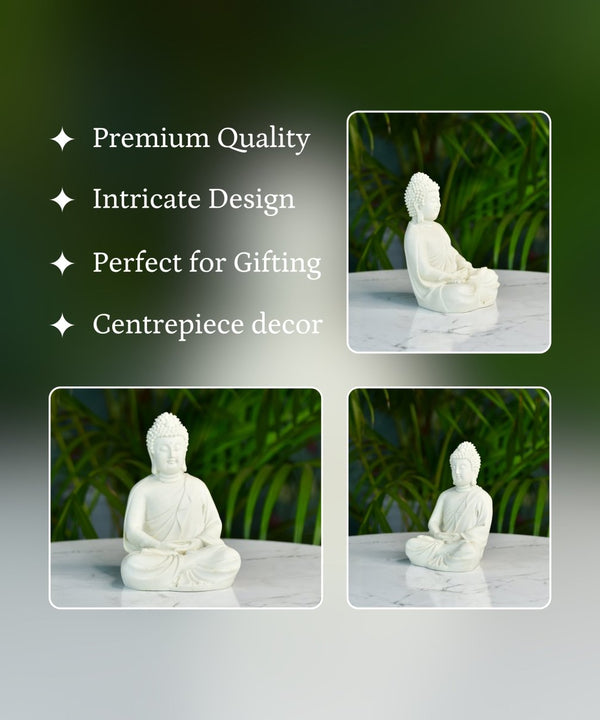Sowpeace White Resin Buddha — image 3