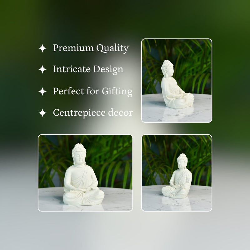 Sowpeace White Resin Buddha – view 3