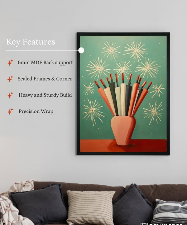 Sowpeace: Winter Festive Joy Abstracted Canvas – Premium Indian-Inspired Wall Art for Elegant Holiday Interiors — image 6