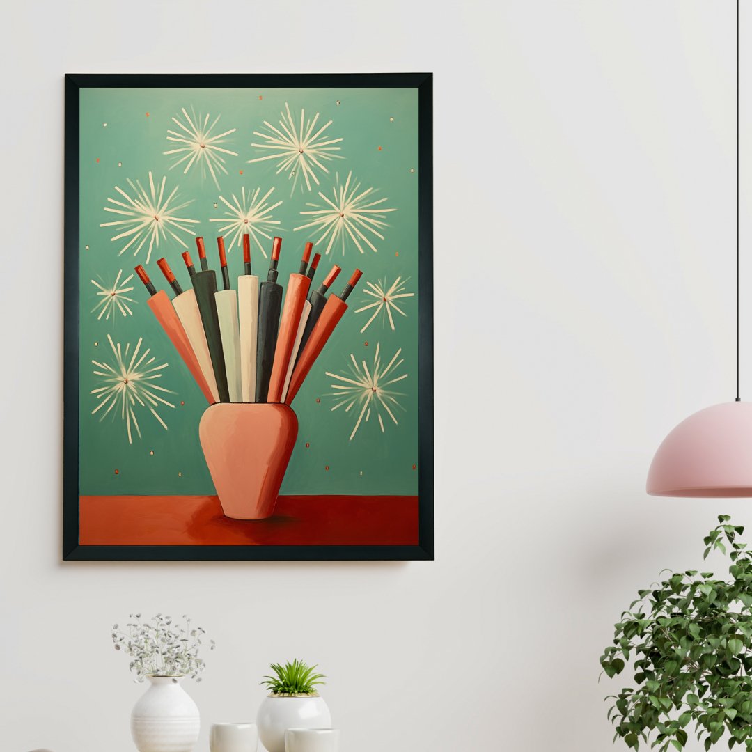 Sowpeace: Winter Festive Joy Abstracted Canvas – Premium Indian-Inspired Wall Art for Elegant Holiday Interiors