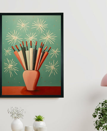 Sowpeace: Winter Festive Joy Abstracted Canvas – Premium Indian-Inspired Wall Art for Elegant Holiday Interiors — alternate view