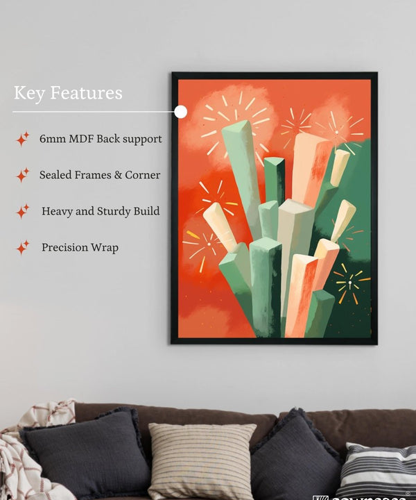 Sowpeace: Winter Sticks – Handcrafted Abstract Nature Canvas Art – Premium Indian-Inspired Winter Wall Decor — image 6