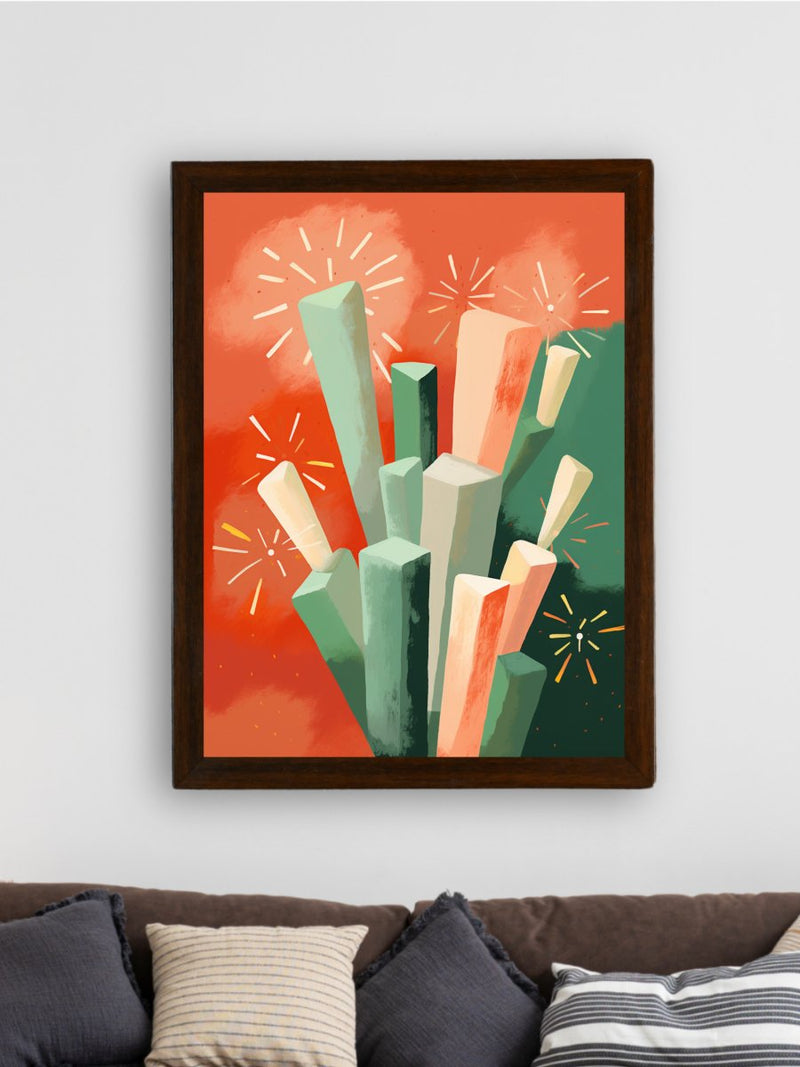 Sowpeace: Winter Sticks – Handcrafted Abstract Nature Canvas Art – Premium Indian-Inspired Winter Wall Decor – view 3