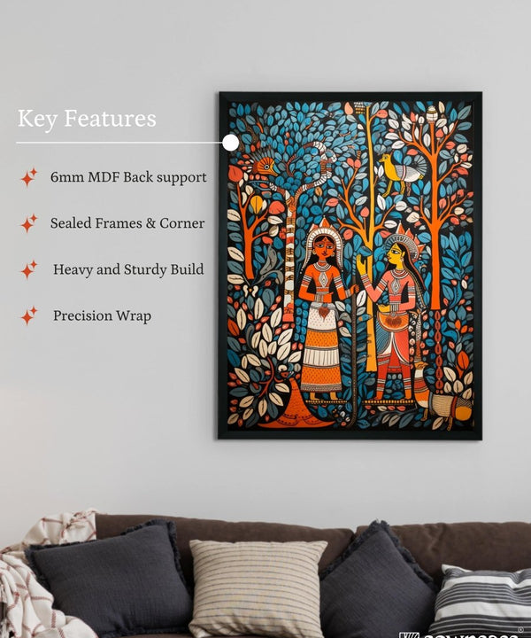 Sowpeace: Women & Trees Handcrafted Art – Premium Indian-Inspired Canvas Print for Elegant Home Decoration — image 6