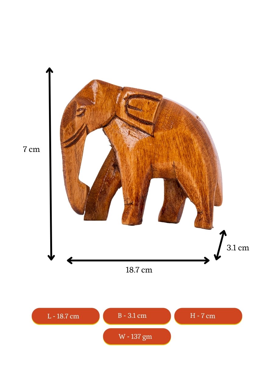 Sowpeace Wooden Descending Elephant Set of 3: Artisan Tabletop Decor - Sowpeace - Sowpeace Wooden Descending Elephant Set of 3: Artisan Tabletop Decor - Wood - WDDE - WDN - TT - Sowpeace