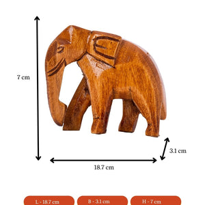 Sowpeace Wooden Descending Elephant Set of 3: Artisan Tabletop Decor - Sowpeace - Sowpeace Wooden Descending Elephant Set of 3: Artisan Tabletop Decor - Wood - WDDE - WDN - TT - Sowpeace