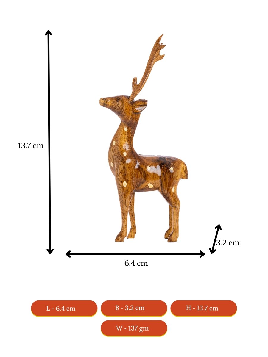 Sowpeace Wooden Dotted Deer: Small Artisan Decor - Sowpeace - Sowpeace Wooden Dotted Deer: Small Artisan Decor - Wood - WDDD - WDN - TT - Sowpeace