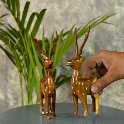 Sowpeace Wooden Dotted Deer: Small Artisan Decor