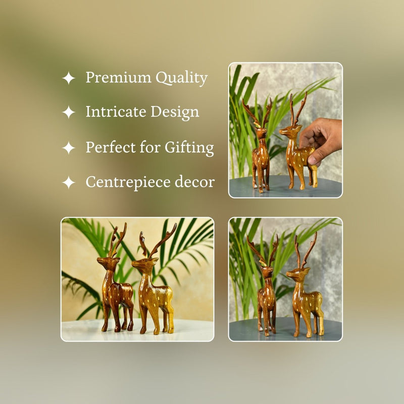 Sowpeace Wooden Dotted Deer: Small Artisan Decor – view 3
