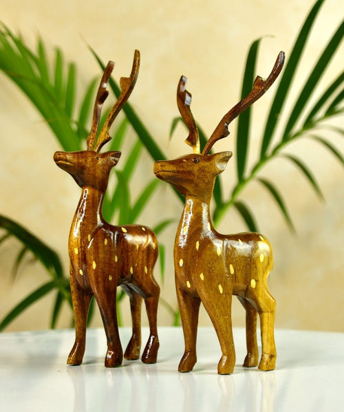 Sowpeace Wooden Dotted Deer: Small Artisan Decor
