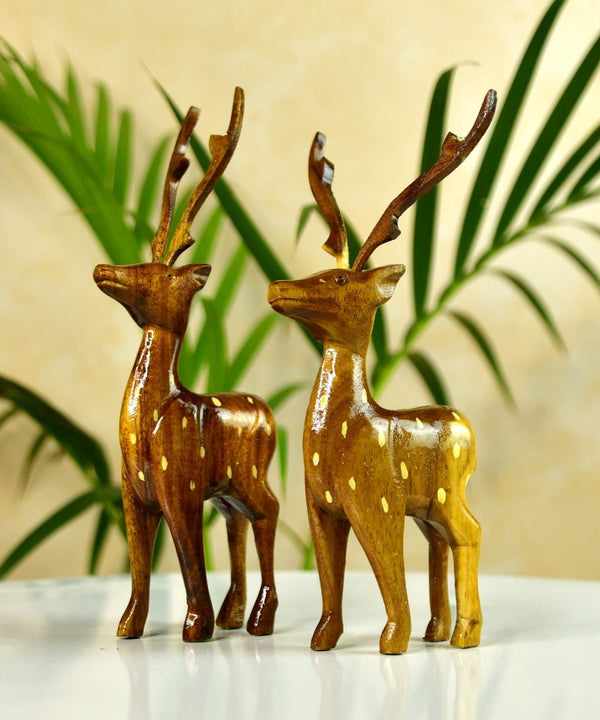 Sowpeace Wooden Dotted Deer: Small Artisan Decor — main view