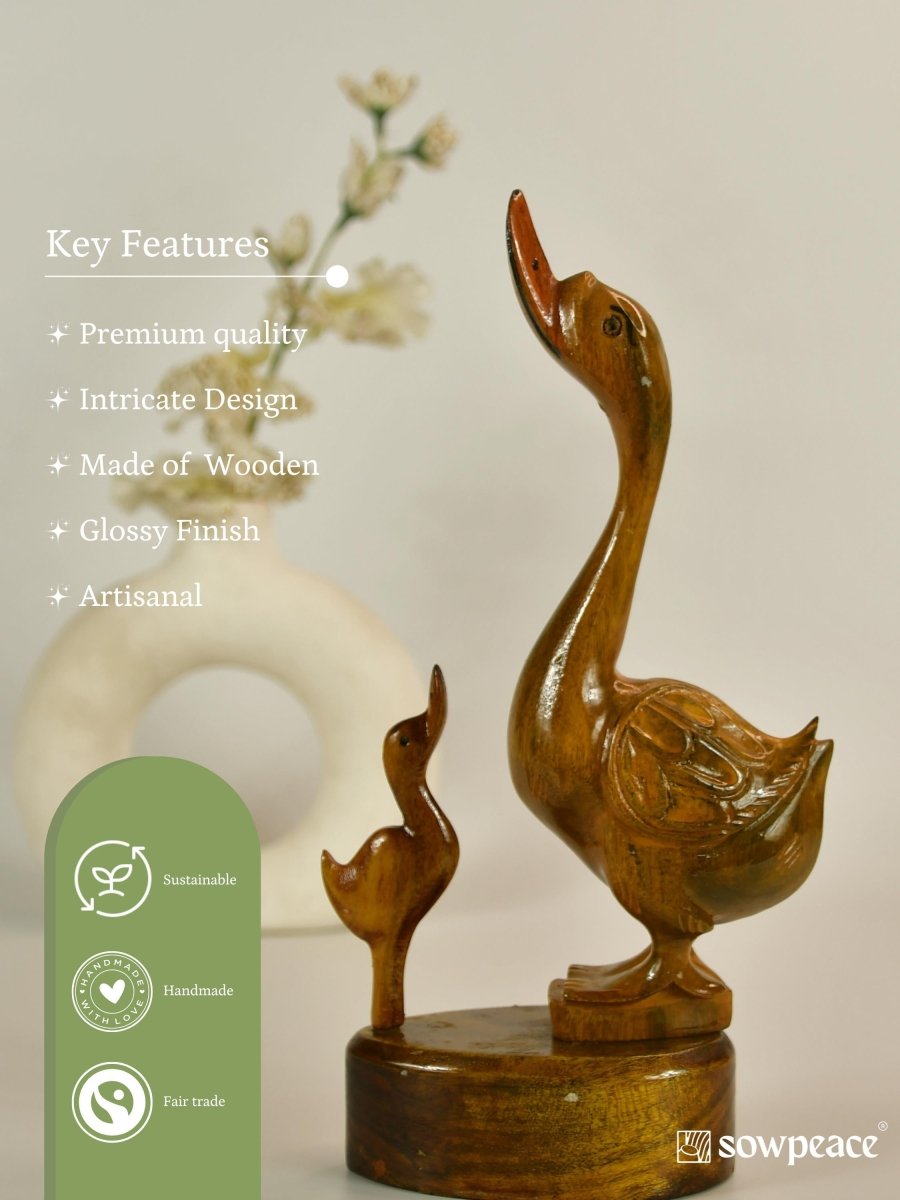 Sowpeace Wooden Duck Set: Artisan Home Decor Accent - Sowpeace - Sowpeace Wooden Duck Set: Artisan Home Decor Accent - Wood - WDDS - WDN - TT - Sowpeace