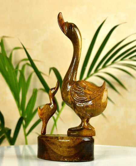 Sowpeace Wooden Duck Set: Artisan Home Decor Accent