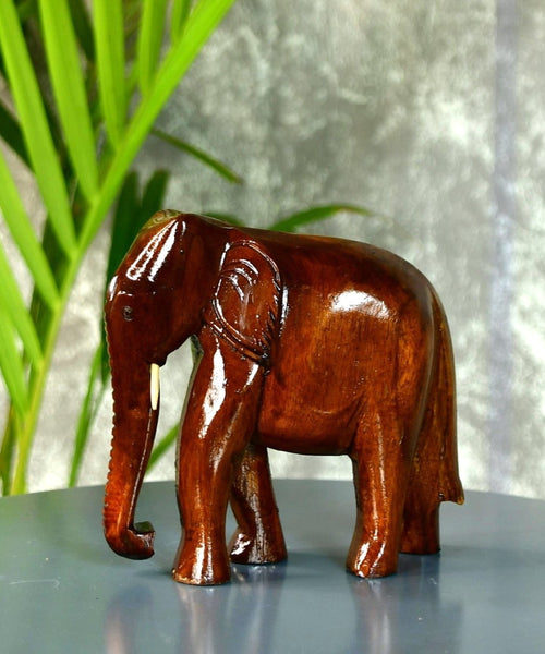 Sowpeace Wooden Elephant: Artisan Tabletop Decor Masterpiece