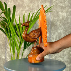 Sowpeace Wooden Peacock: Artisan Bicolor Tabletop Decor - Additional View