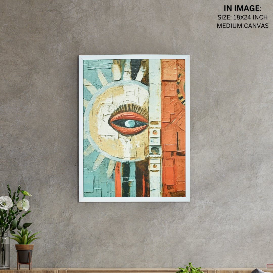 Sowpeace's Handcrafted Boho Sunny Day Abstract Art – Premium Indian-Inspired Canvas Print for Stylish Home Decoration