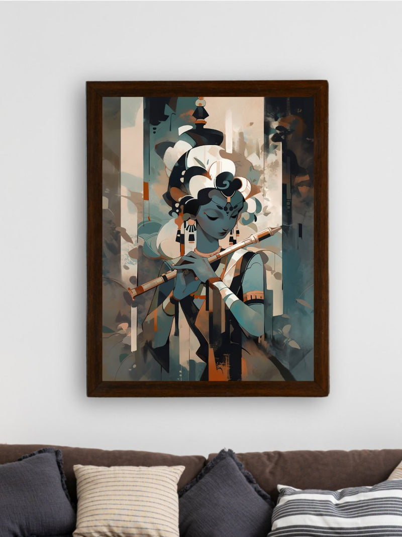 Sowpeace's Handcrafted Lord Krishna Abstract Wall Art – view 3