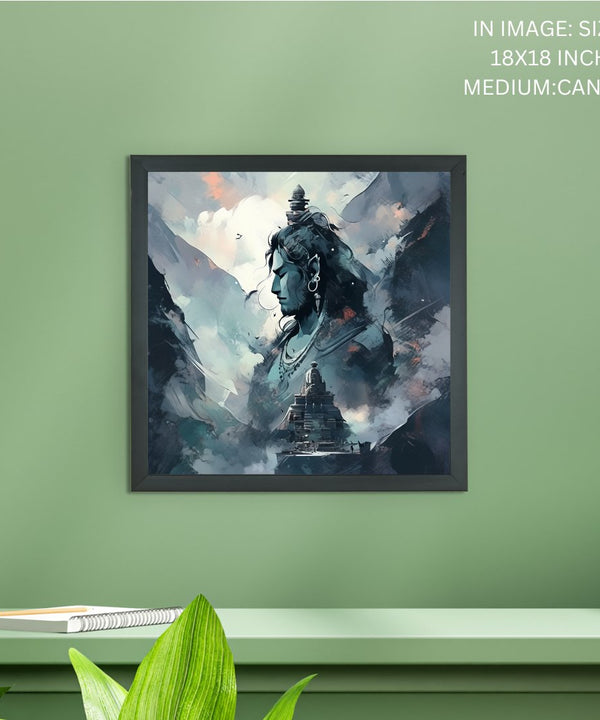 Sowpeace's Handcrafted Masterpiece Lord Shiva Art – Premium Indian-Inspired Canvas Wall Print for Spiritual and Elegant Home Decor — image 6