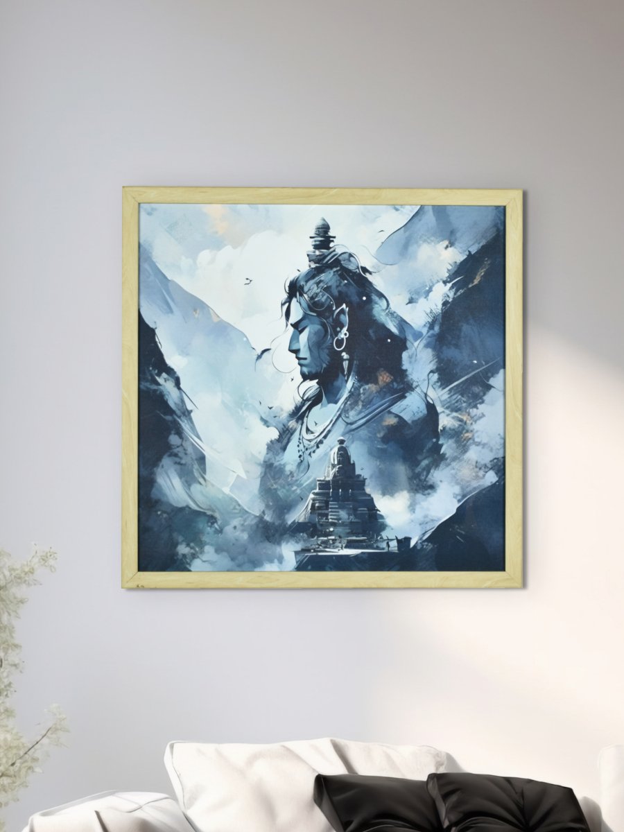 Sowpeace's Handcrafted Masterpiece Lord Shiva Art – Premium Indian-Inspired Canvas Wall Print for Spiritual and Elegant Home Decor