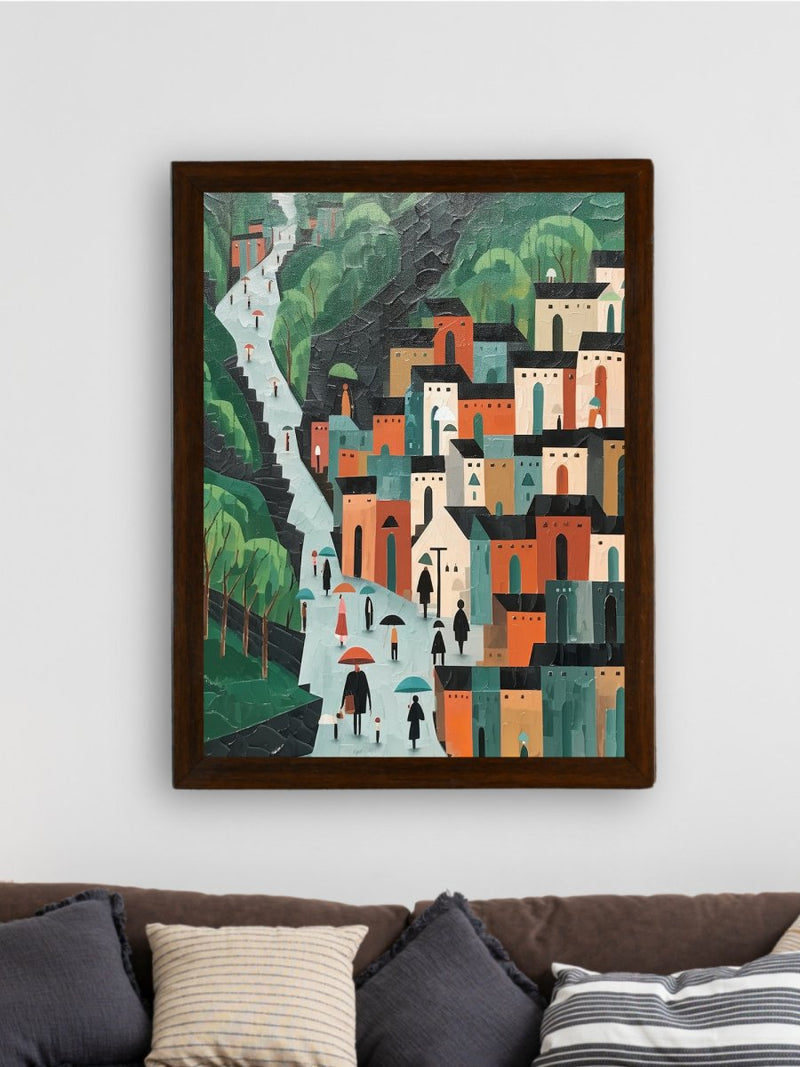 Sowpeace's Handcrafted Nordic Rainy Day Hills Canvas Art – Premium Indian-Inspired Wall Print for Elegant Modern Home Decor – view 3