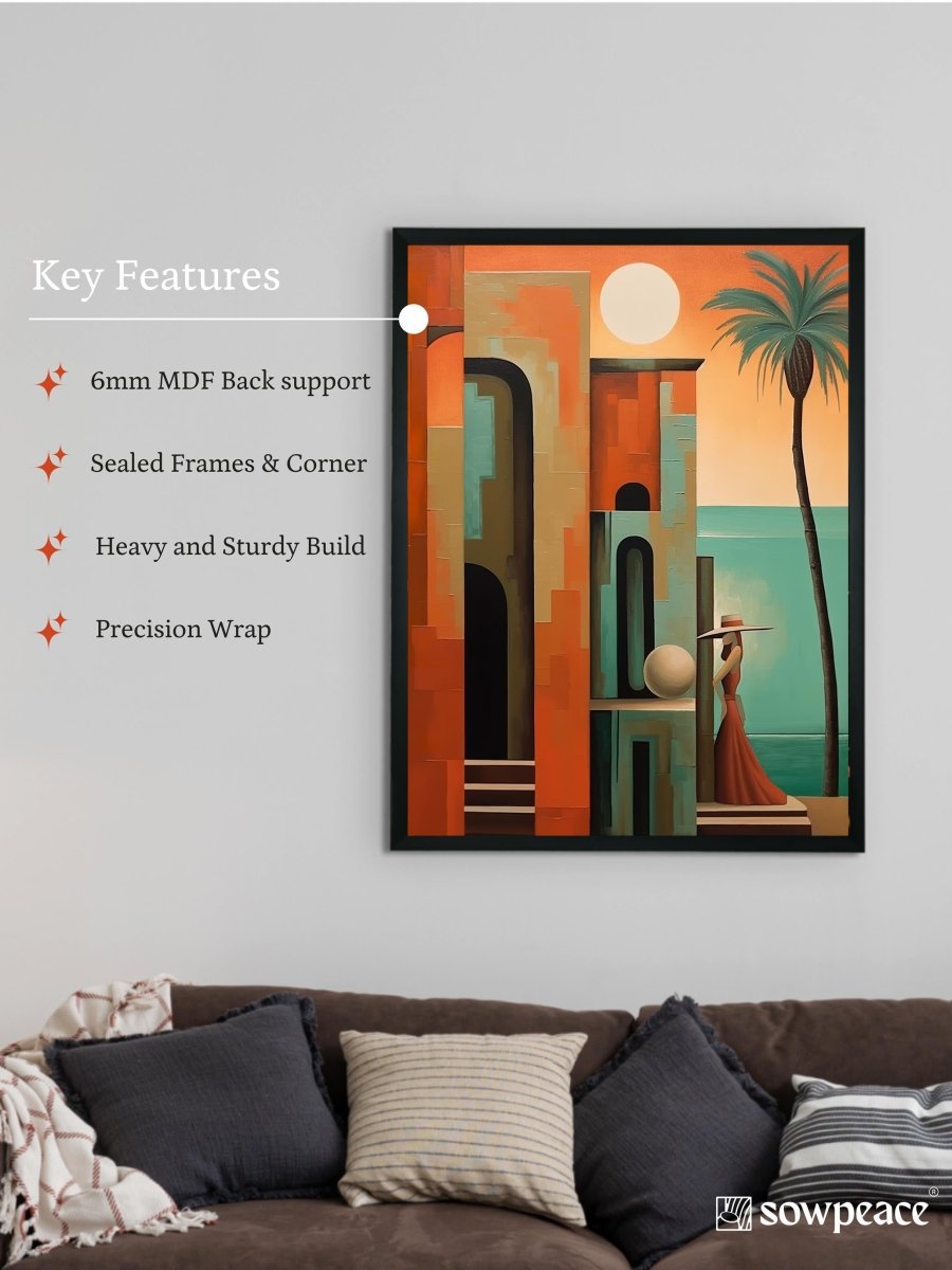 Sowpeace's Handcrafted Premium Boho Sunny Day Art with Frame – Indian - Inspired Canvas Print for Modern and Artistic Home Decor - Wall painting - Chitran by sowpeace - Sowpeace's Handcrafted Premium Boho Sunny Day Art with Frame – Indian - Inspired Canvas Print for Modern and Artistic Home Decor - CH - WRT - TSC - Sowpeace